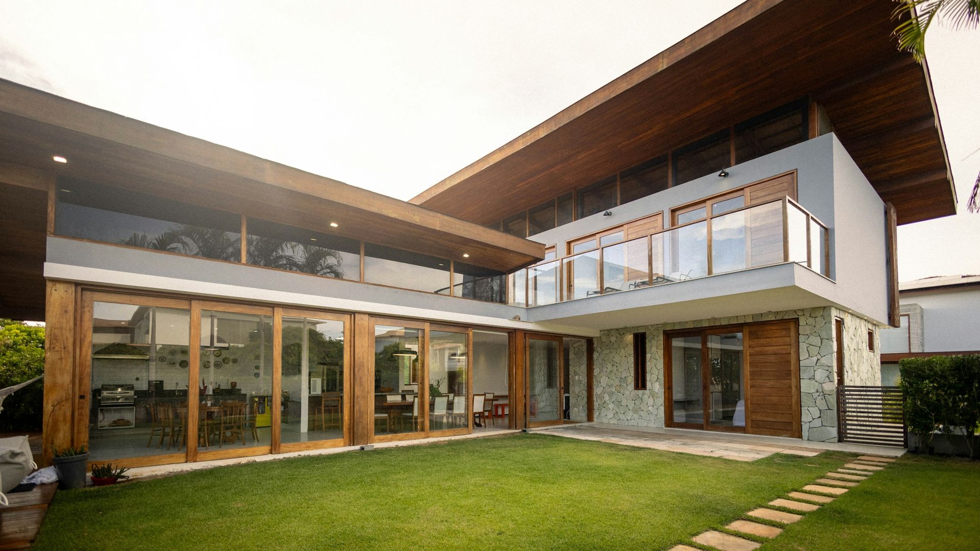 Modern villa with large glazed openings
