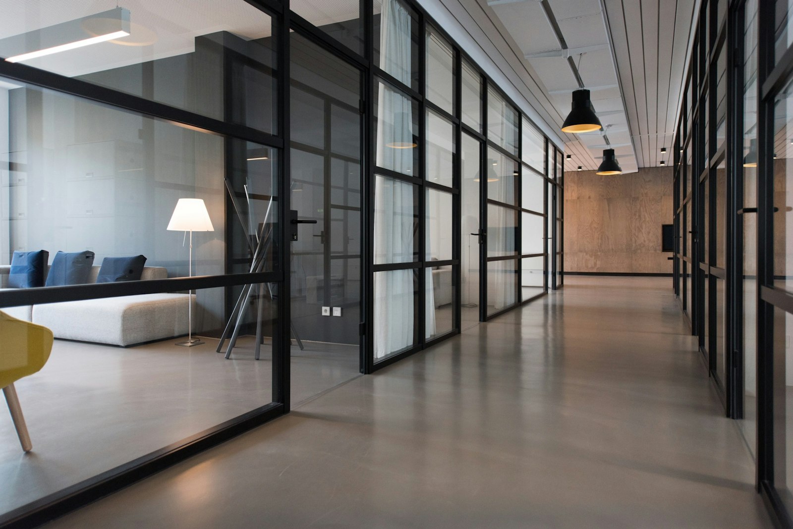 Glass office partitions