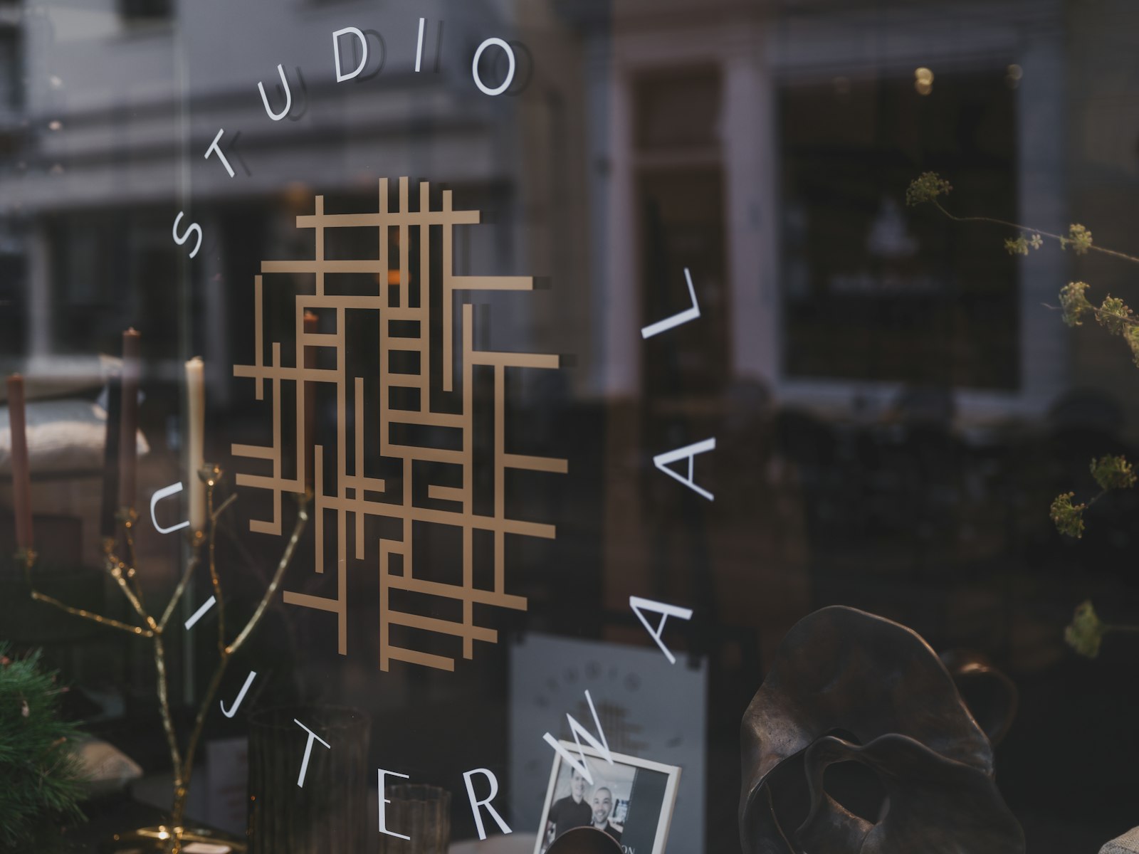 Shopfront with logo on glass