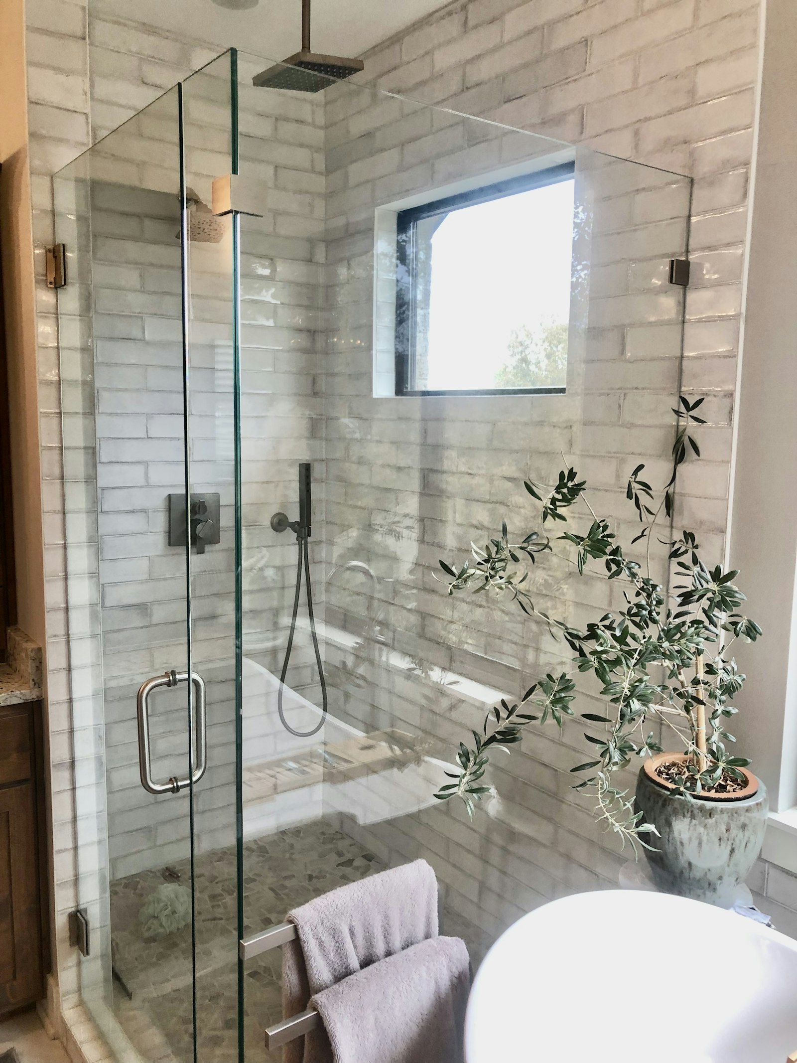 Frameless shower