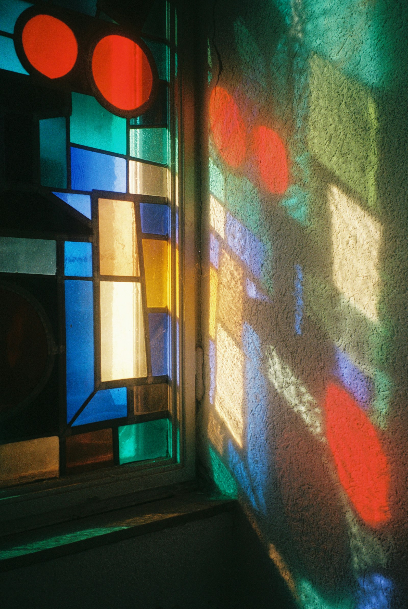 Colourful stained glass window